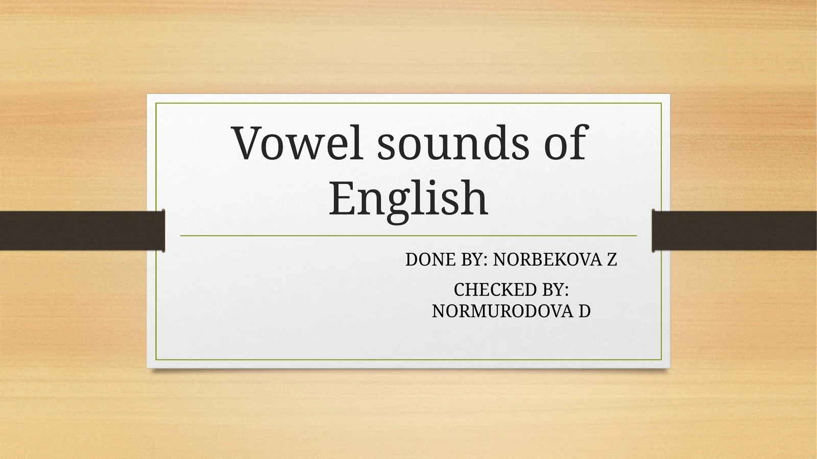 Vowel sounds of English