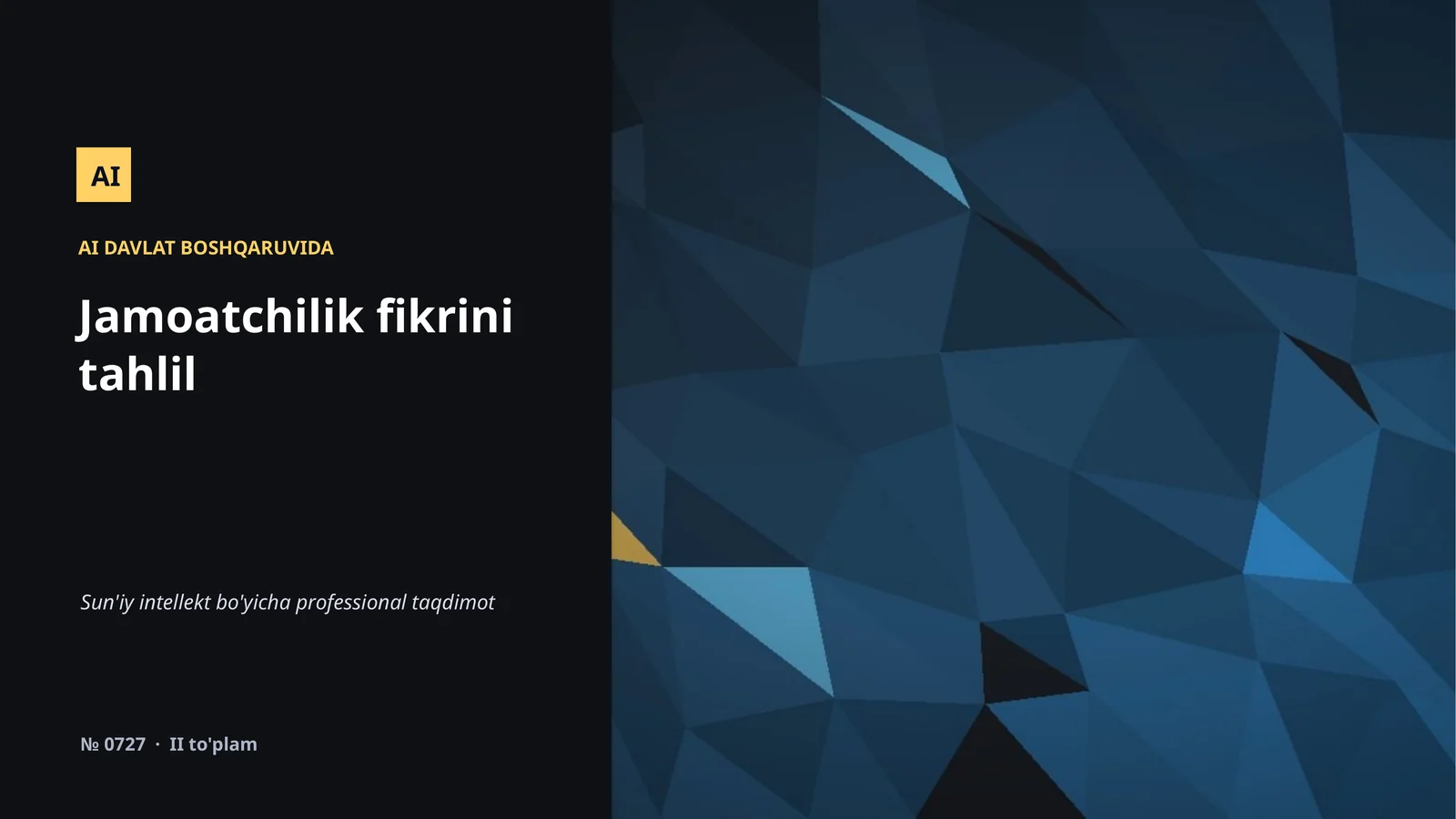 Sun'iy intellekt bo'yicha professional taqdimot