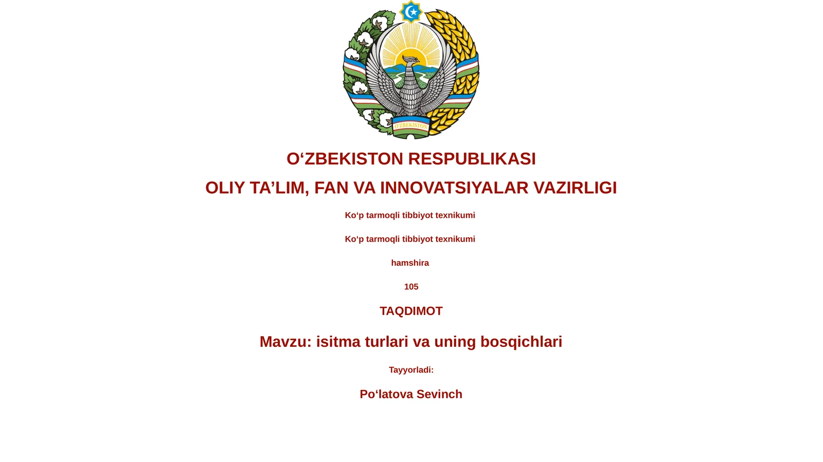 isitma turlari va uning bosqichlari