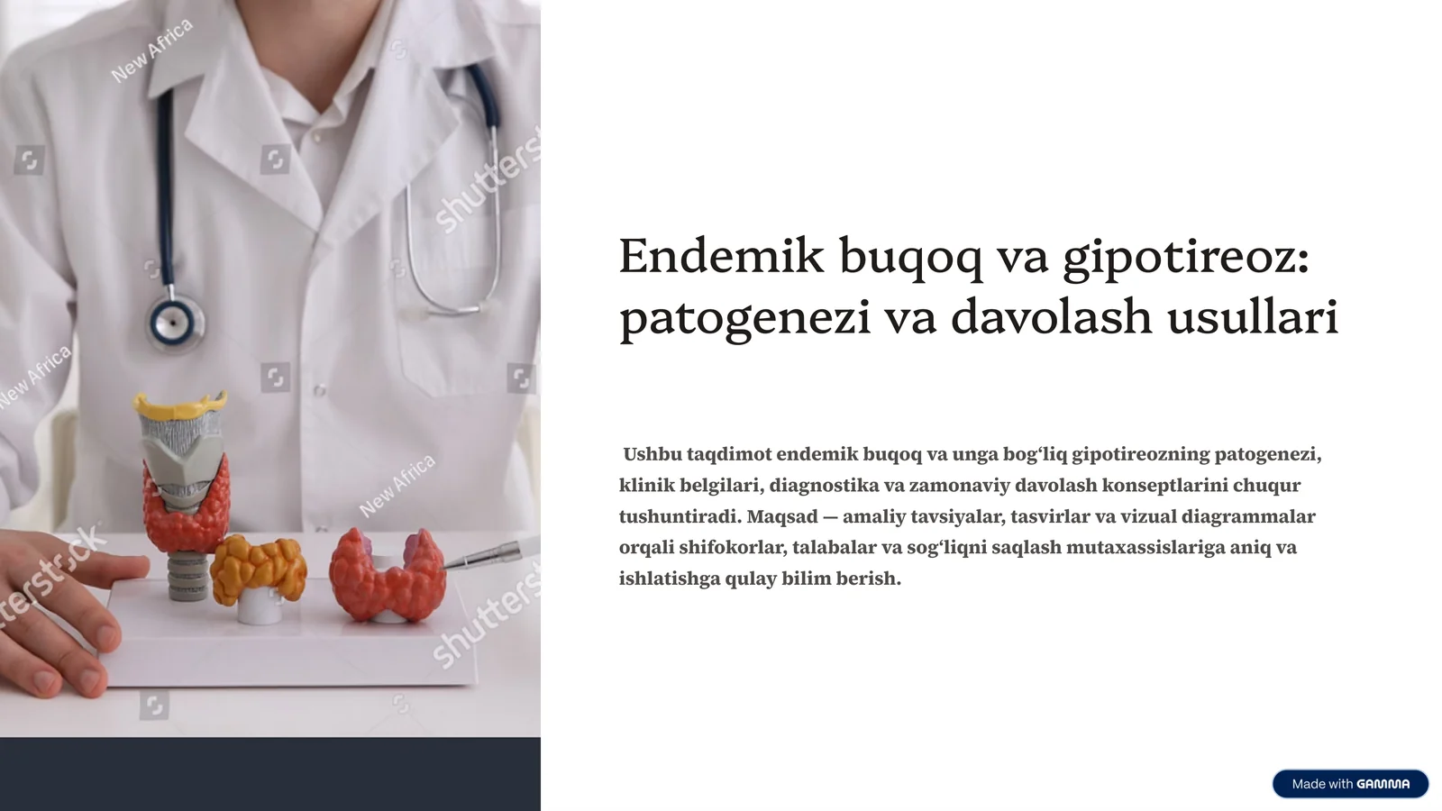 Endemik buqoq va gipotireoz: patogenezi va davolash usullari