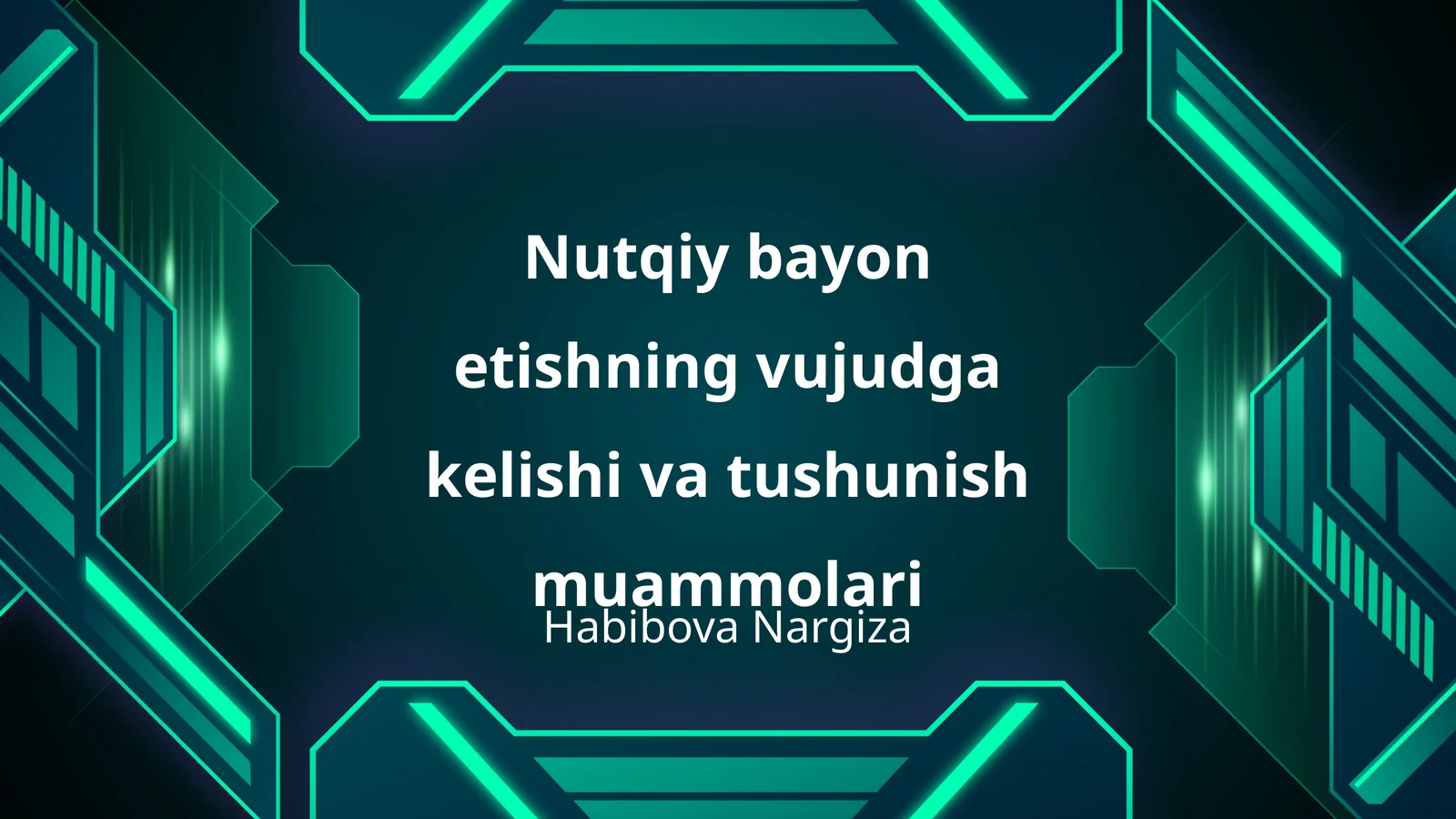 Nutqiy bayon etishning vujudga kelishi va tushunish muammolari
