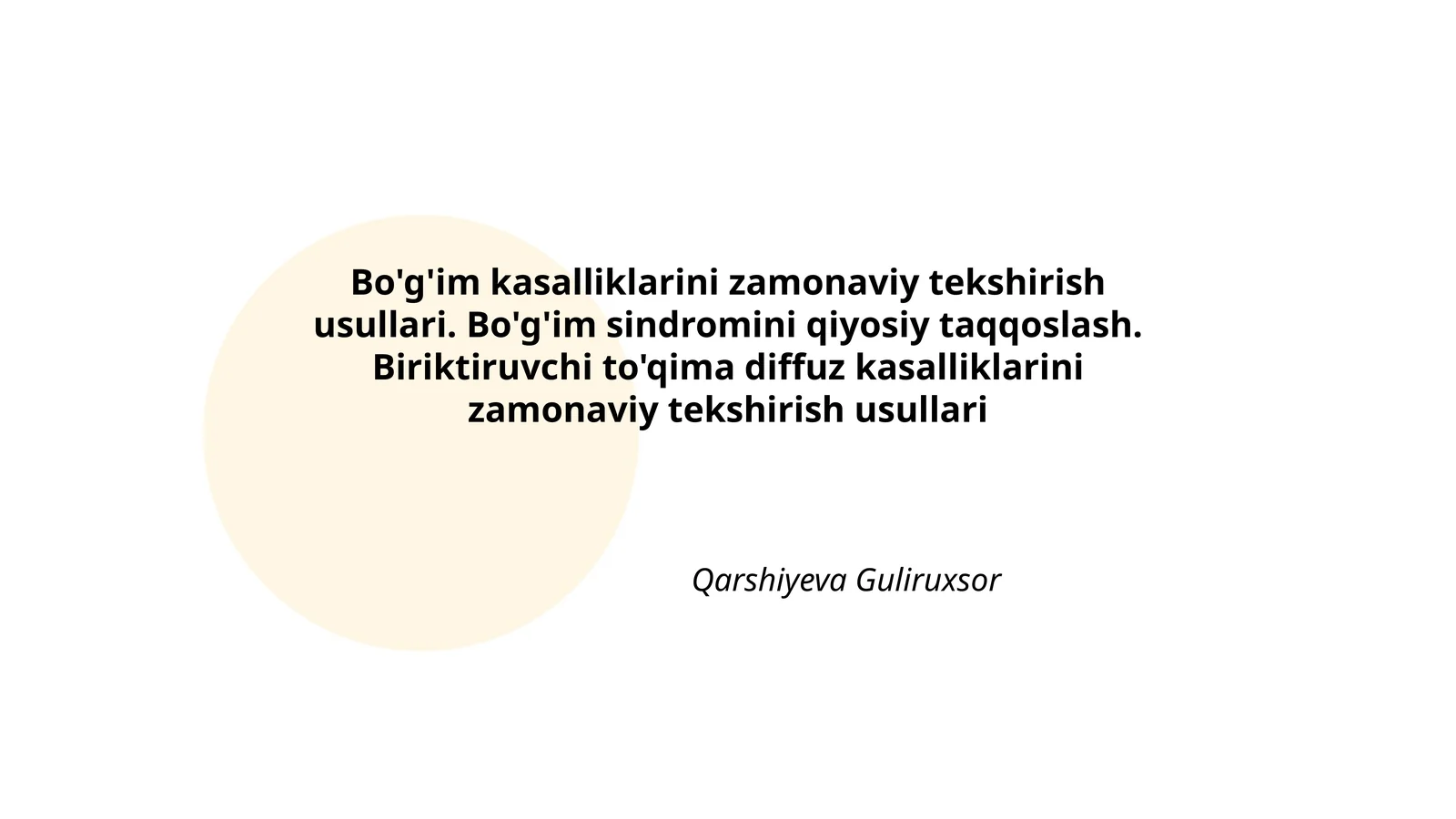 Bo'g'im kasalliklarini zamonaviy tekshirish usullari
