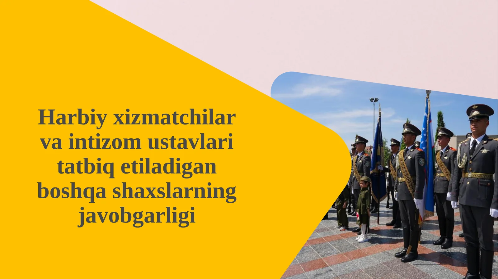 Harbiy xizmatchilar va intizom ustavlari tatbiq etiladigan boshqa shaxslarning javobgarligi
