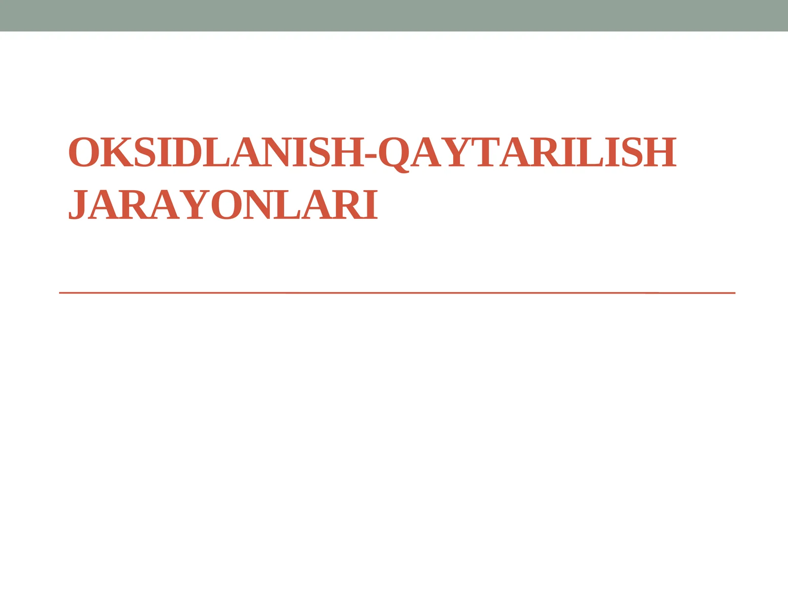 ОKSIDLАNISH-QАYTАRILISHJАRАYONLАRI