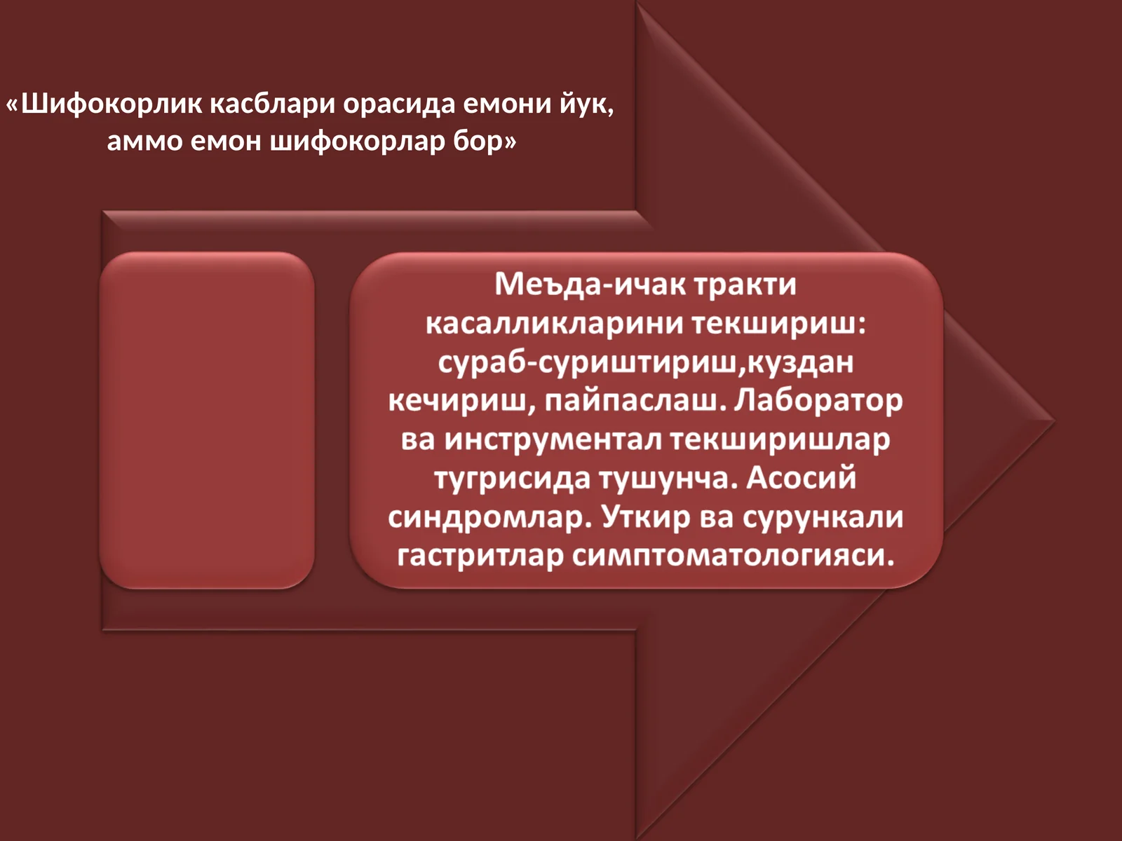 Кизилунгач (К) касалликлари беморларини сураб-суриштириш
