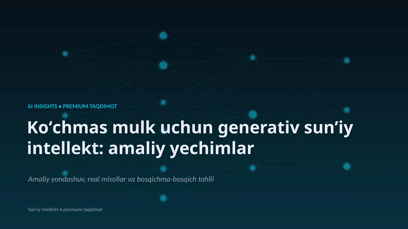 Koʻchmas mulk uchun generativ sunʼiy intellekt: amaliy yechimlar