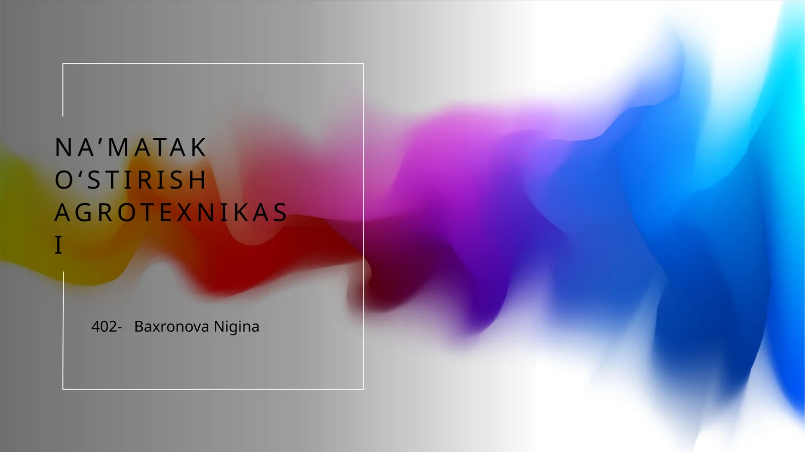 Naʼmatak oʻstirish agrotexnikasi