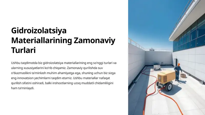 Gidroizolatsiya Materiallarining Zamonaviy Turlari