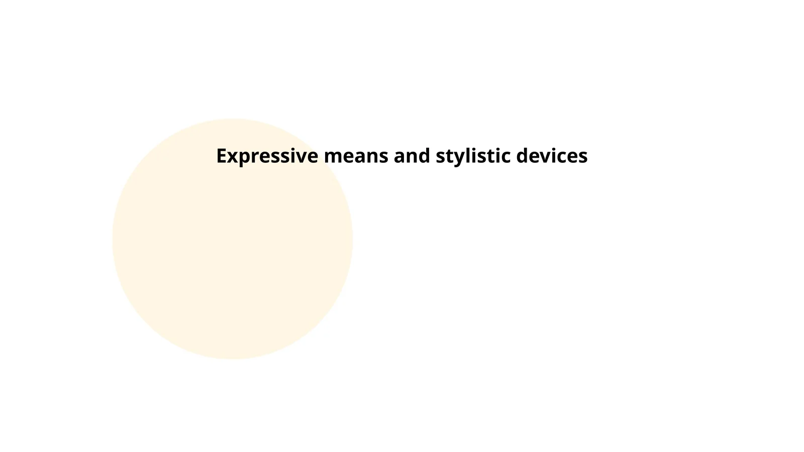 Expressive means and stylistic devices