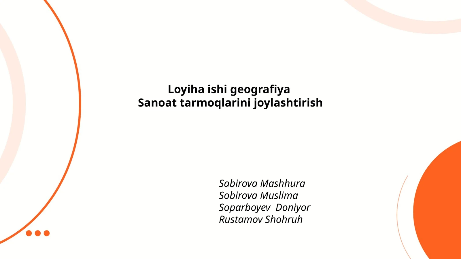 Loyiha ishi geografiya