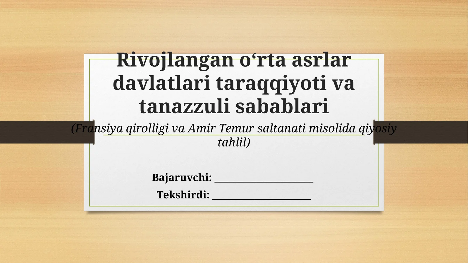 Rivojlangan o‘rta asrlar davlatlari taraqqiyoti va tanazzuli sabablari