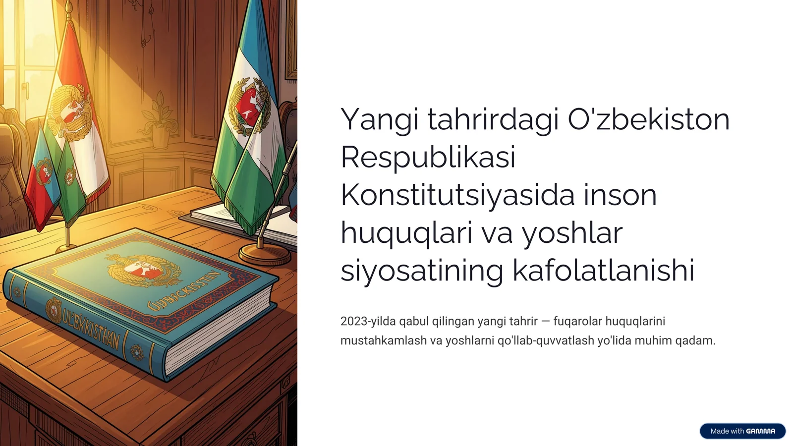 Yangi Konstitutsiyada inson huquqlari va yoshlar siyosati (Tayyor mustaqil ish: