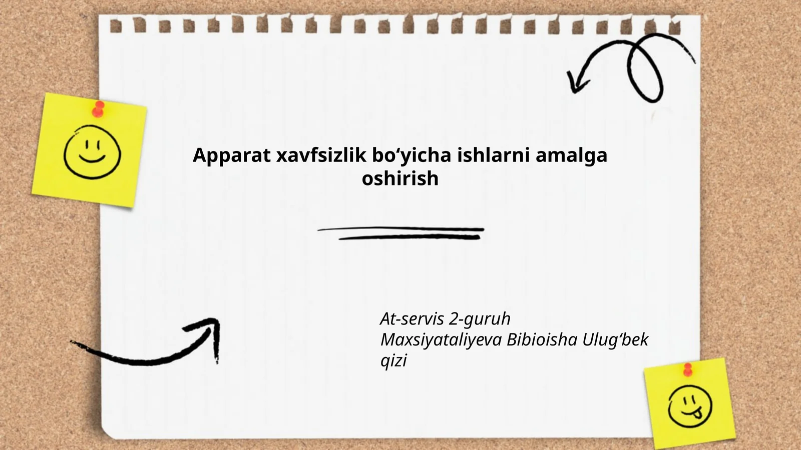 Apparat xavfsizlik boʻyicha ishlarni amalga oshirish