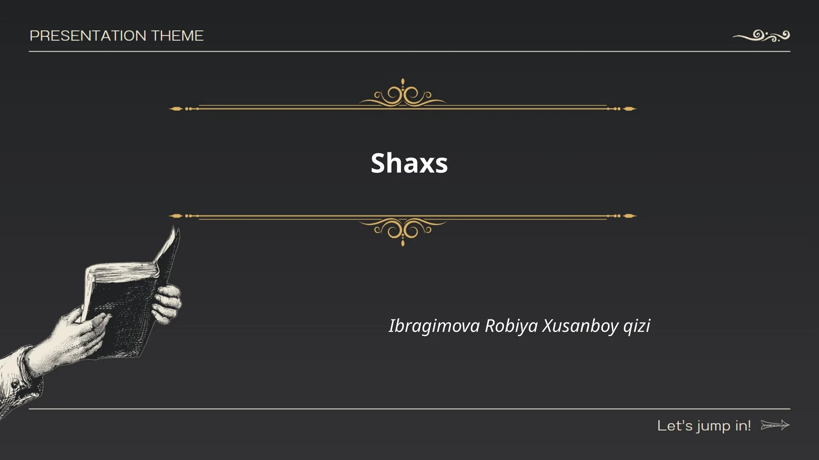 Shaxs tushunchasi