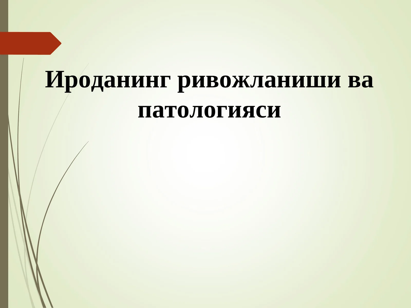 Ироданинг ривожланиши ва патологияси