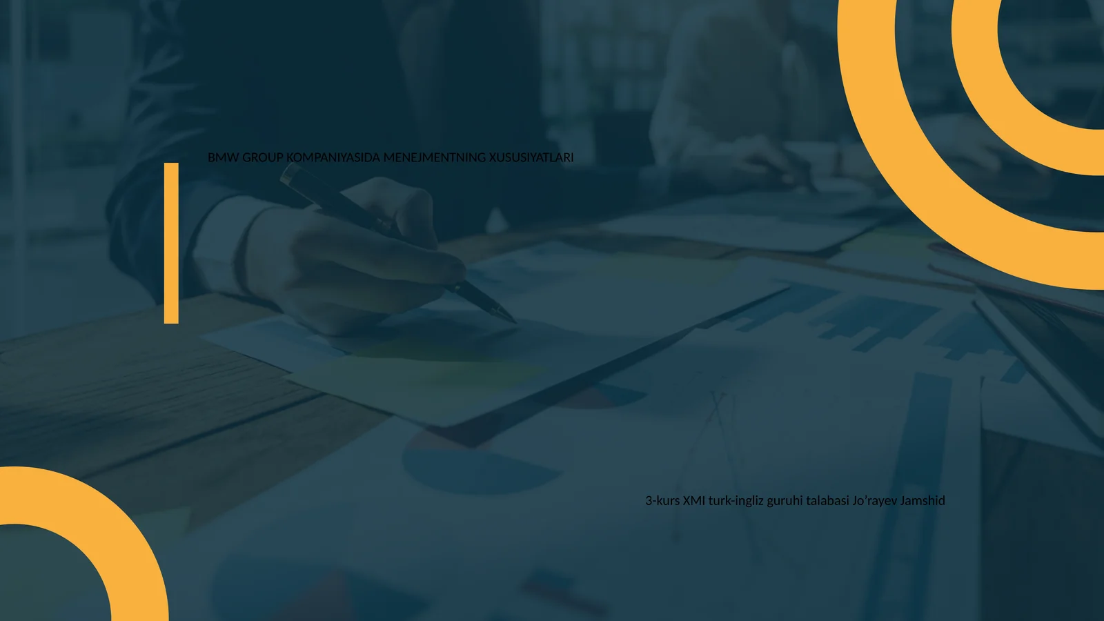 BMW GROUP KOMPANIYASIDA MENEJMENTNING XUSUSIYATLARI