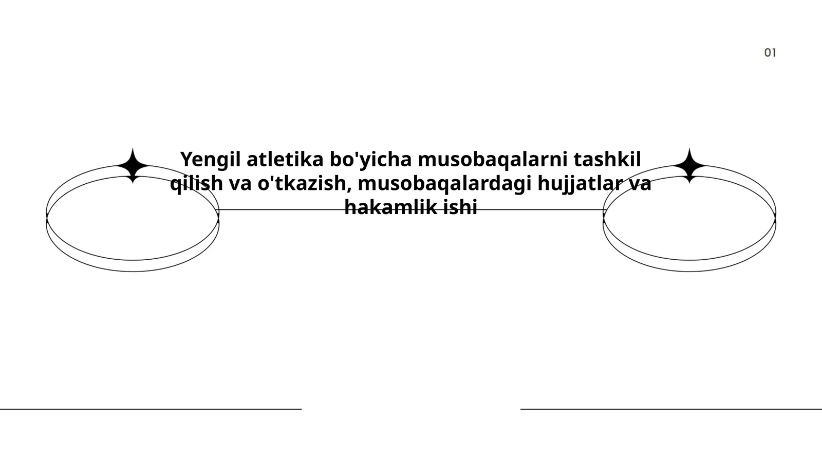 Yengil atletika musobaqalarni tashkil qilish va o'tkazish, musobaqalardagi hujjatlar va hakamlik ishi