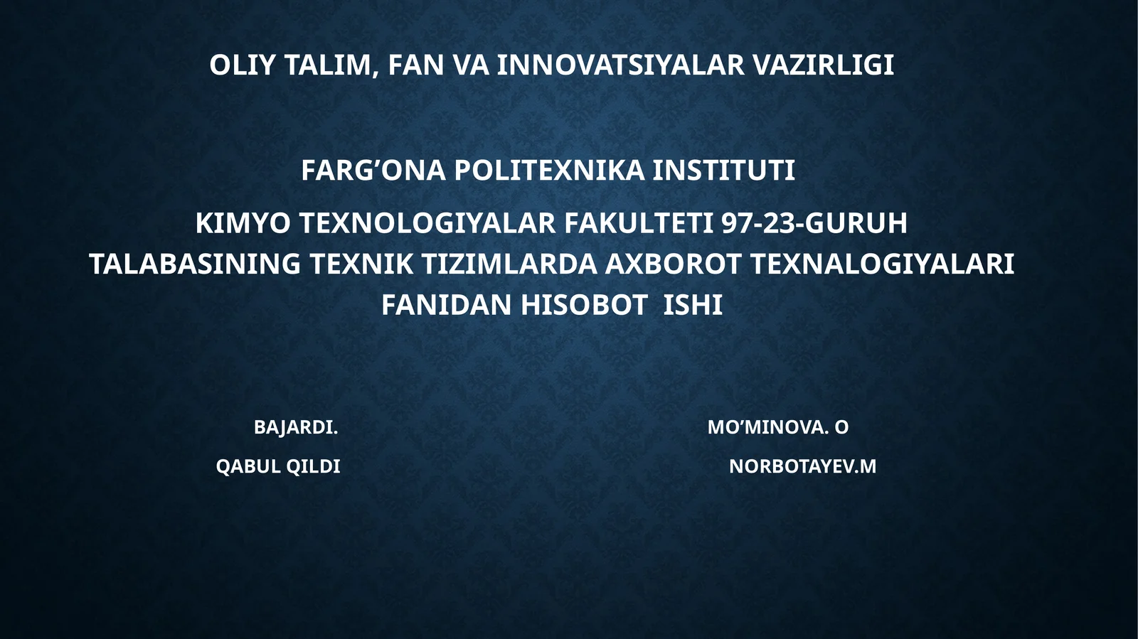 Axborotturlari, hususiyatlari va axborotlar ustida amaliy amallar