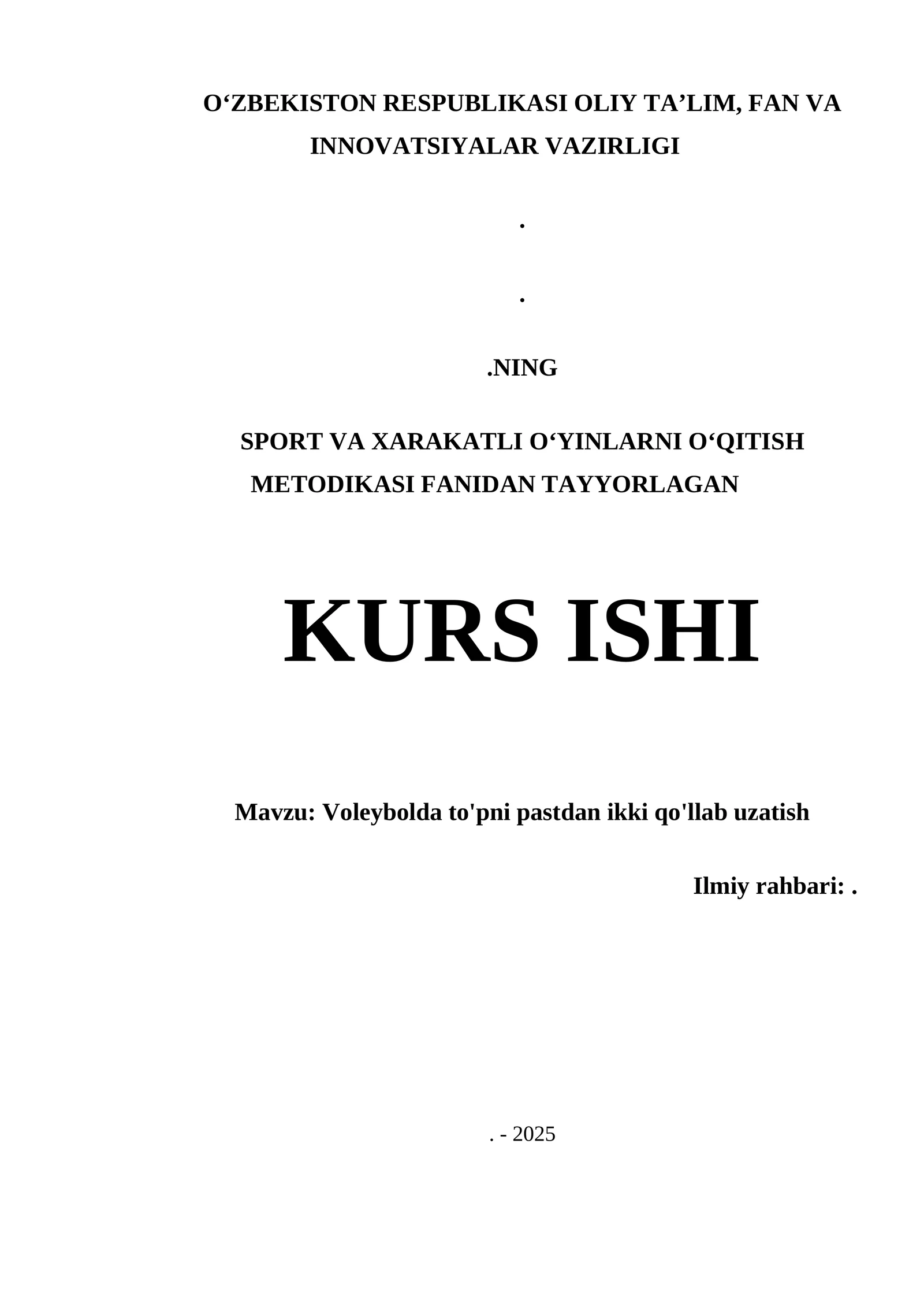 Voleybolda to'pni pastdan ikki qo'llab uzatish