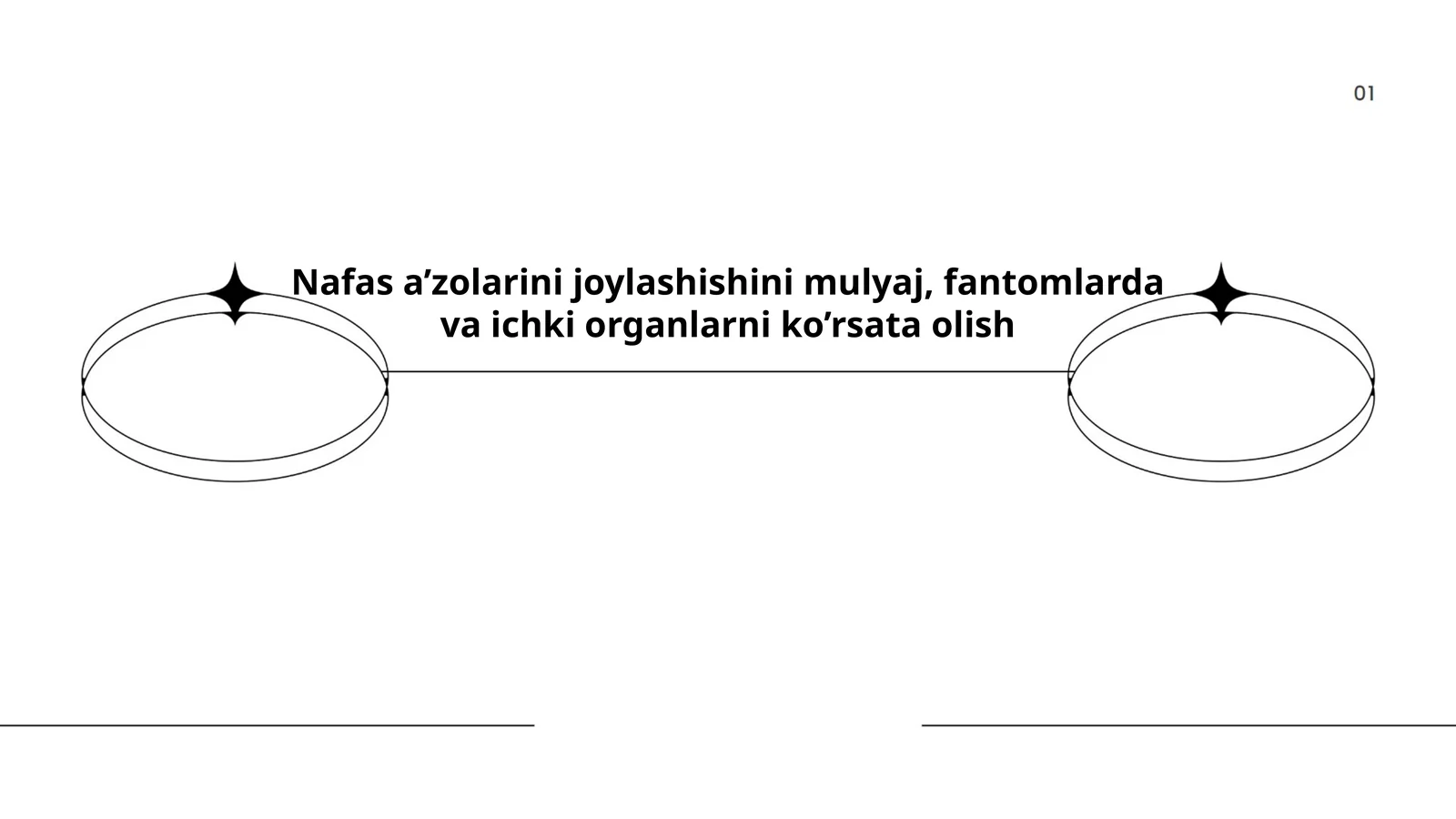 Nafas a’zolarini joylashishini mulyaj, fantomlarda va ichki organlarni ko’rsata olish