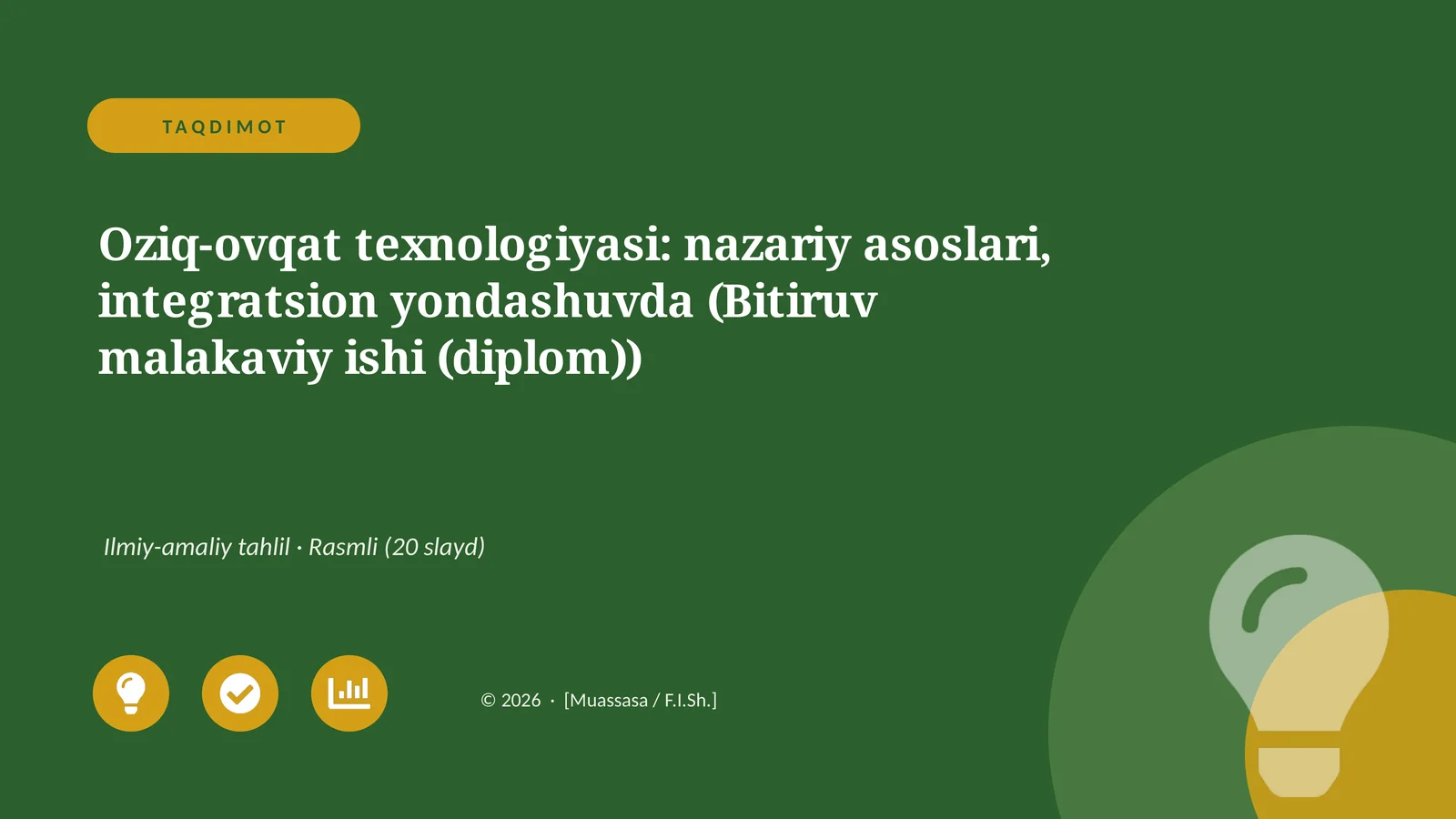 Oziq-ovqat texnologiyasi: nazariy asoslari, integratsion yondashuvda