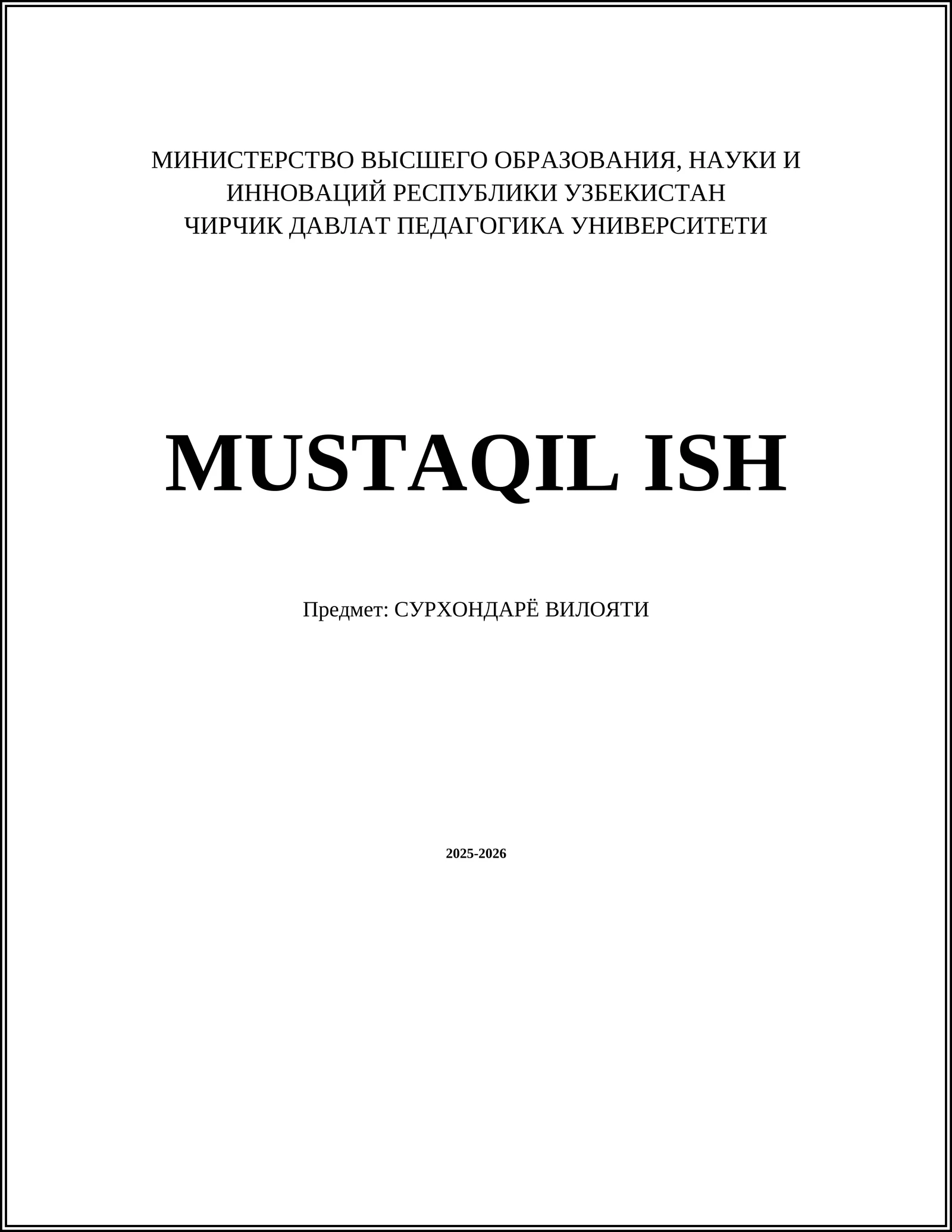 MUSTAQIL ISH