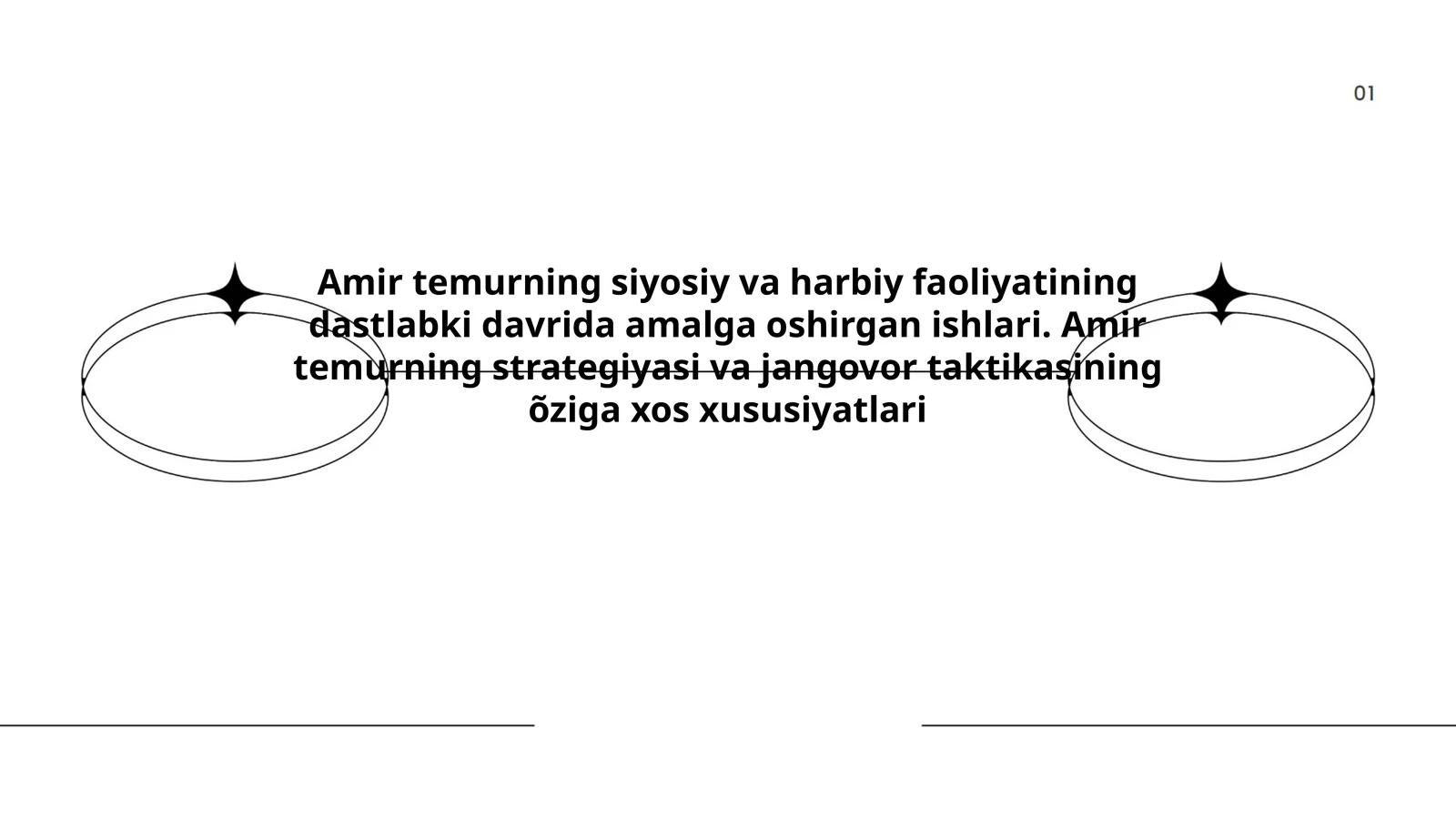 Amir temurning siyosiy va harbiy faoliyatining dastlabki davrida amalga oshirgan ishlari. Amir temurning strategiyasi va jangovor taktikasining õziga xos xususiyatlari