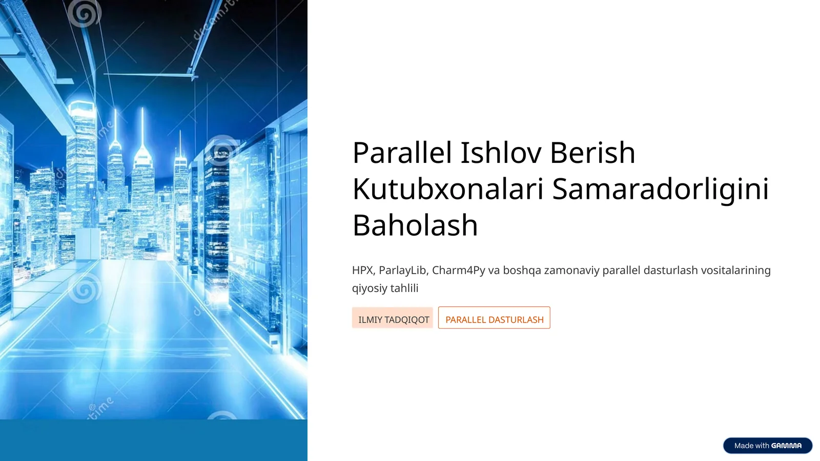 Parallel Ishlov Berish Kutubxonalari Samaradorligini Baholash