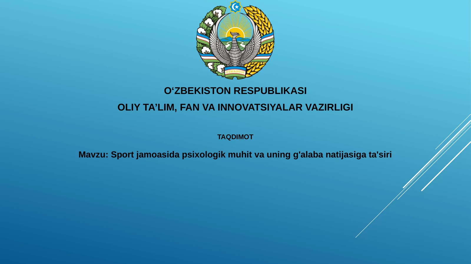 Sport jamoasida psixologik muhitning g'alabaga natijasiga ta'siri