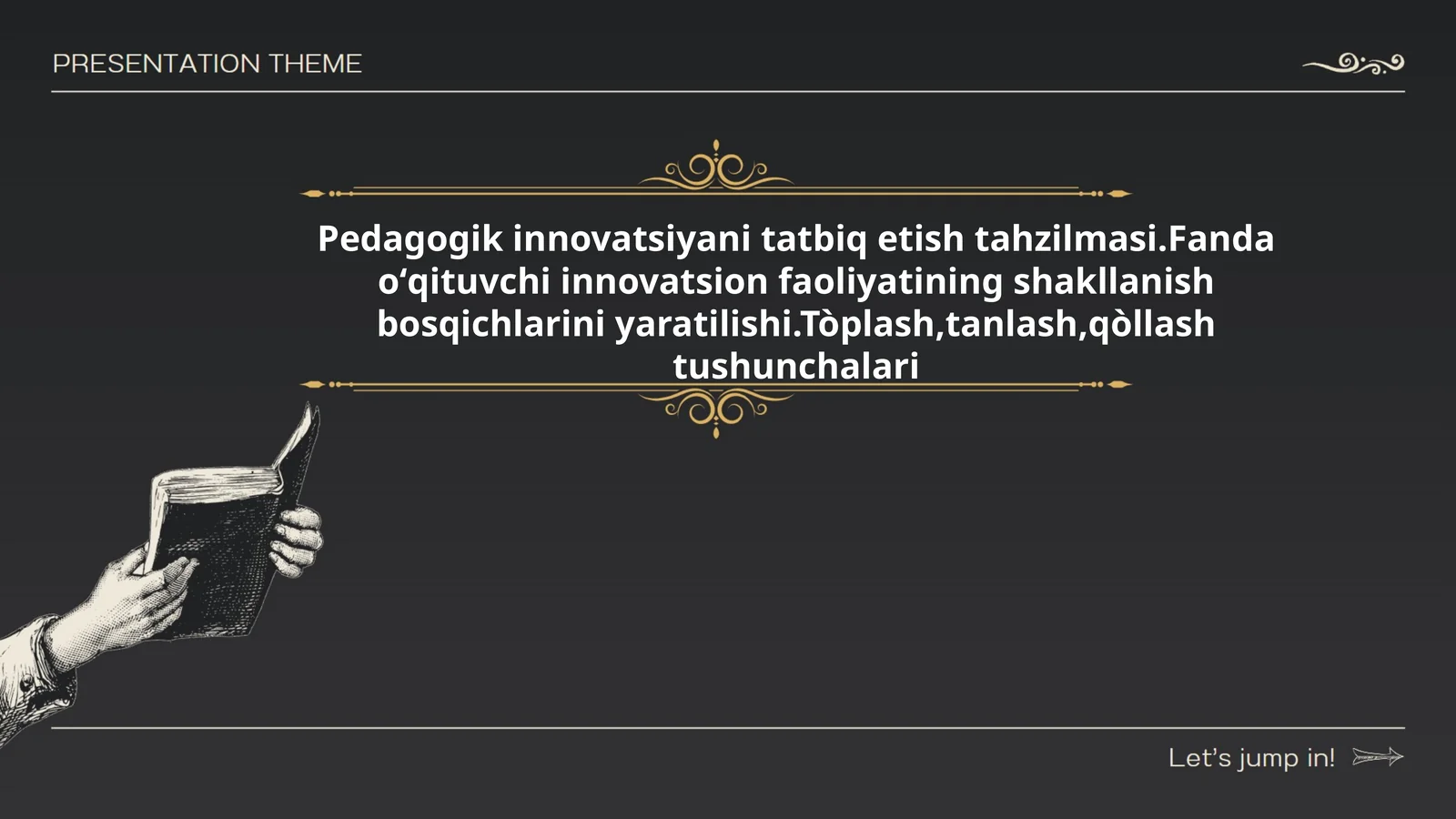 Pedagogik innovatsiyani tatbiq etish tahzilmasi