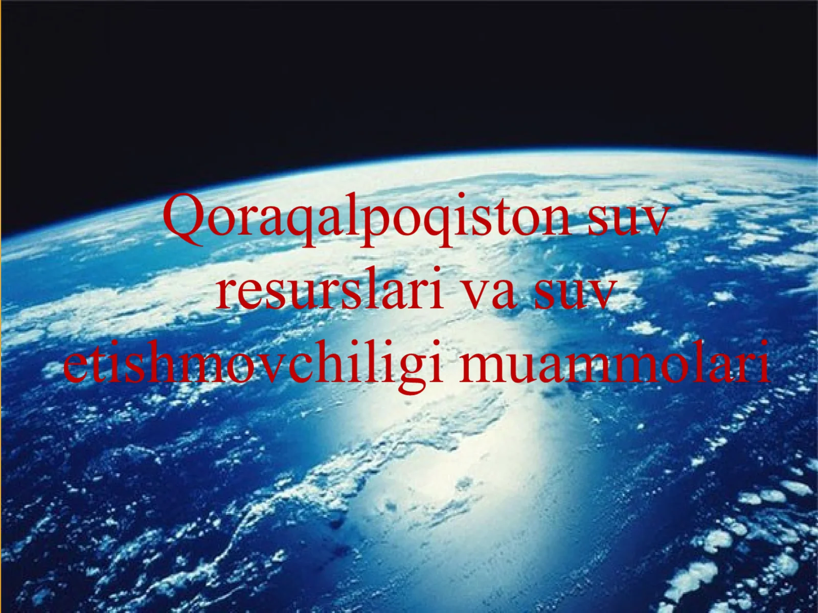 Gidrosfera ekologiyası haqida tushuncha