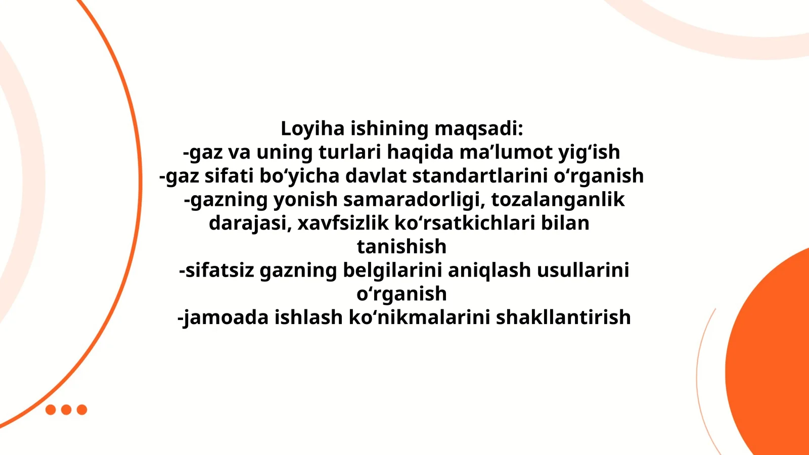 Loyiha ishining maqsadi