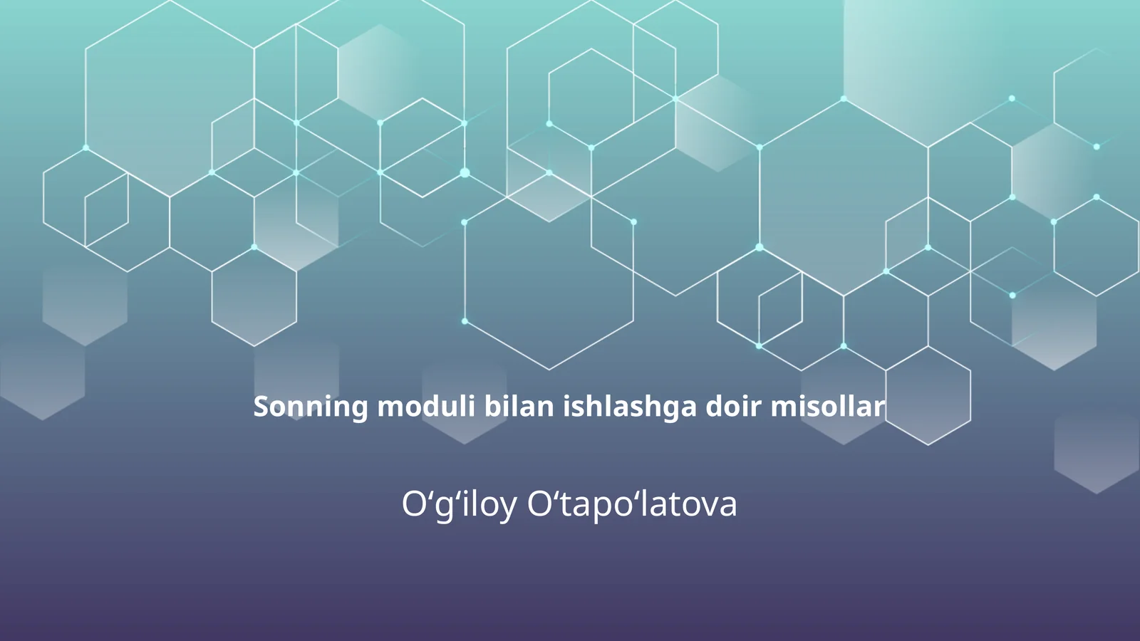 Sonning moduli bilan ishlashga doir misollar