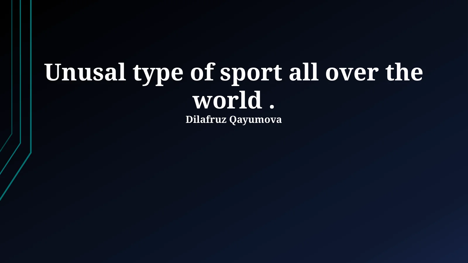 Beyond the Baseline: Defining and Exploring Unusual Sports