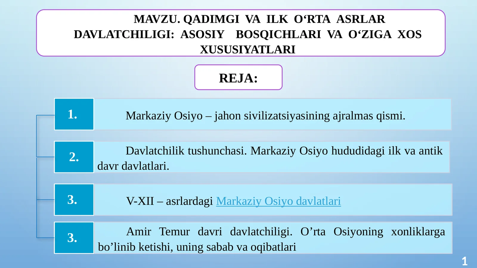 MAVZU. QADIMGIVAILKO‘RTAASRLARDAVLATCHILIGI:ASOSIYBOSQICHLARIVAO‘ZIGAXOSXUSUSIYATLARI