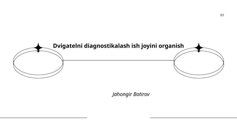 Dvigatelni diagnostikalash ish joyini organish