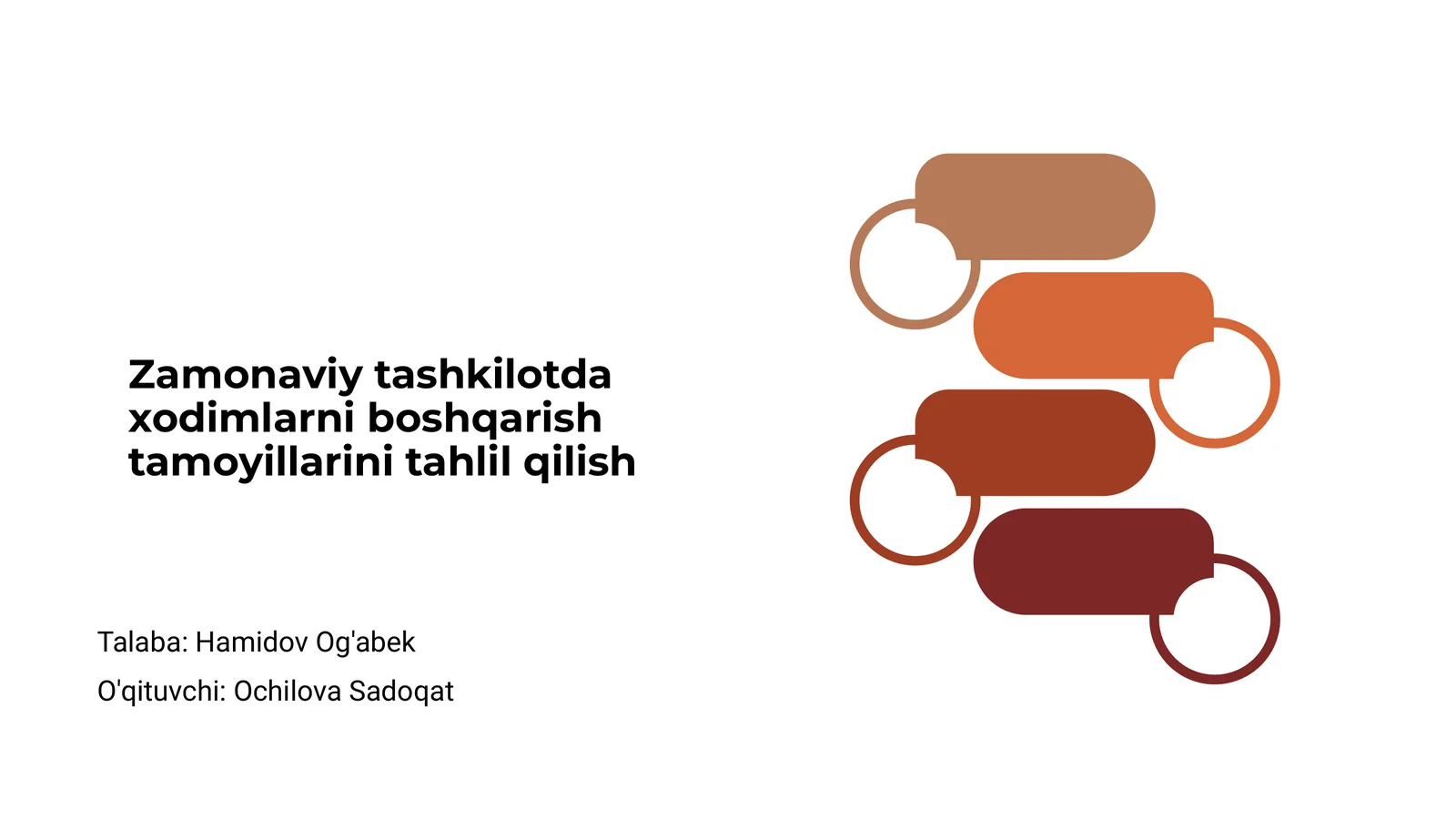 Zamonaviy tashkilotda xodimlarni boshqarish tamoyillarini tahlil qilish