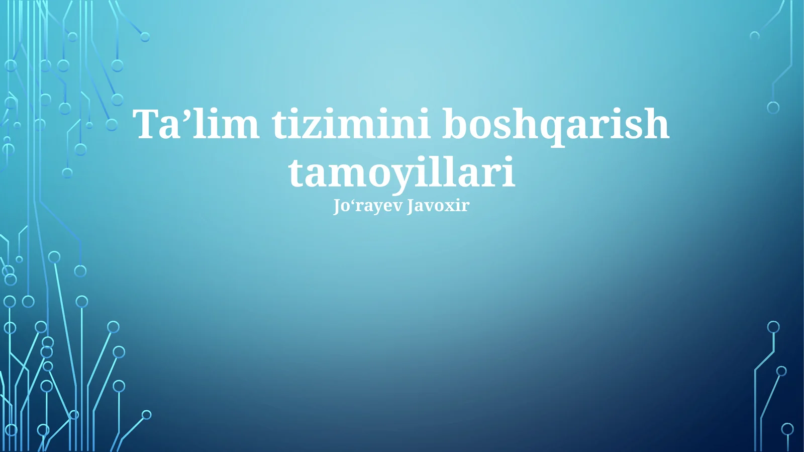 Taʼlim tizimini boshqarish tamoyillari
