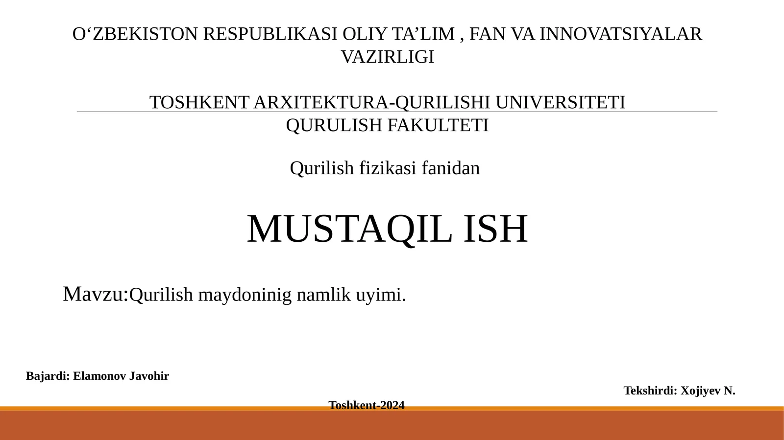 Qurilish maydonining namlik uyimi