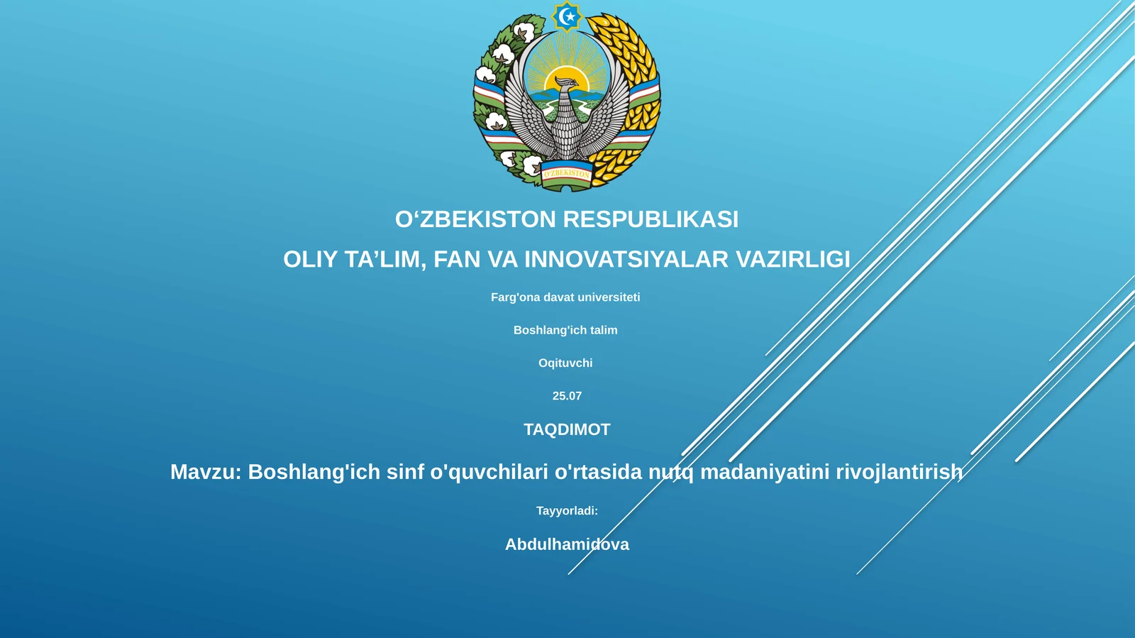 Nutq madaniyatini rivojlantirish