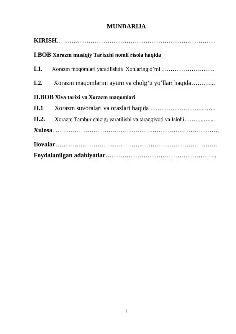 Xorazm moqamlari va ularning  musiqiy xususiyatlari