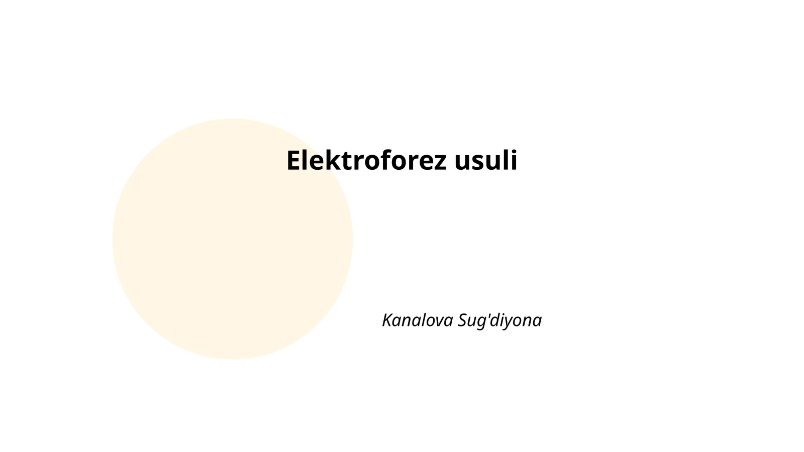 Elektroforez usuli
