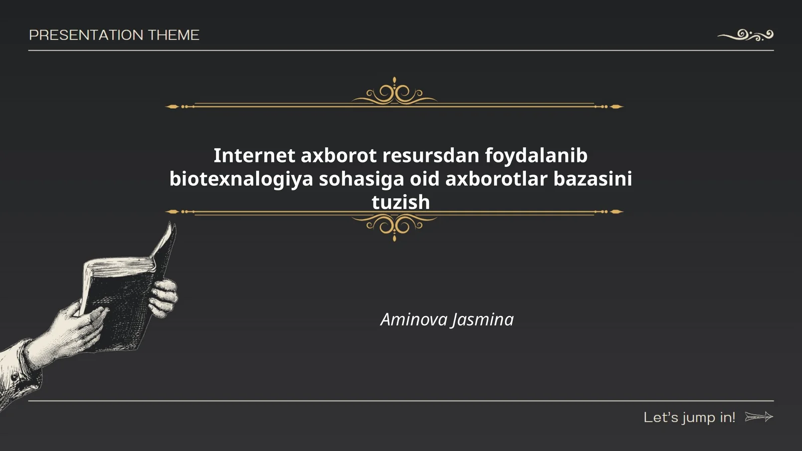 Internet axborot resursdan foydalanib biotexnalogiya sohasiga oid axborotlar bazasini tuzish