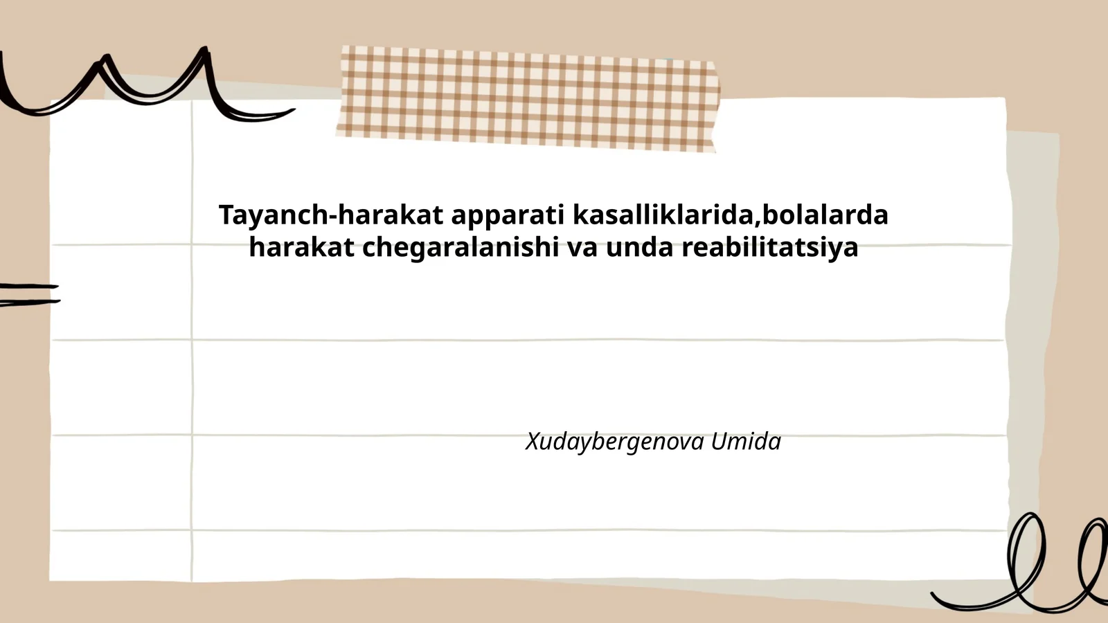 Bolalarda tayanch-harakat apparati kasalliklarining epidemiologiyasi va etiologiyasi