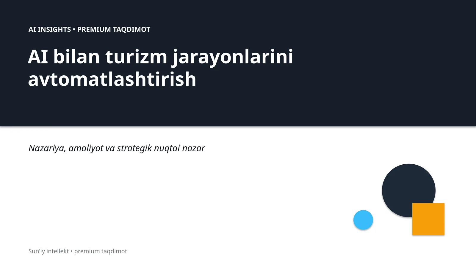 AI bilan turizm jarayonlarini avtomatlashtirish