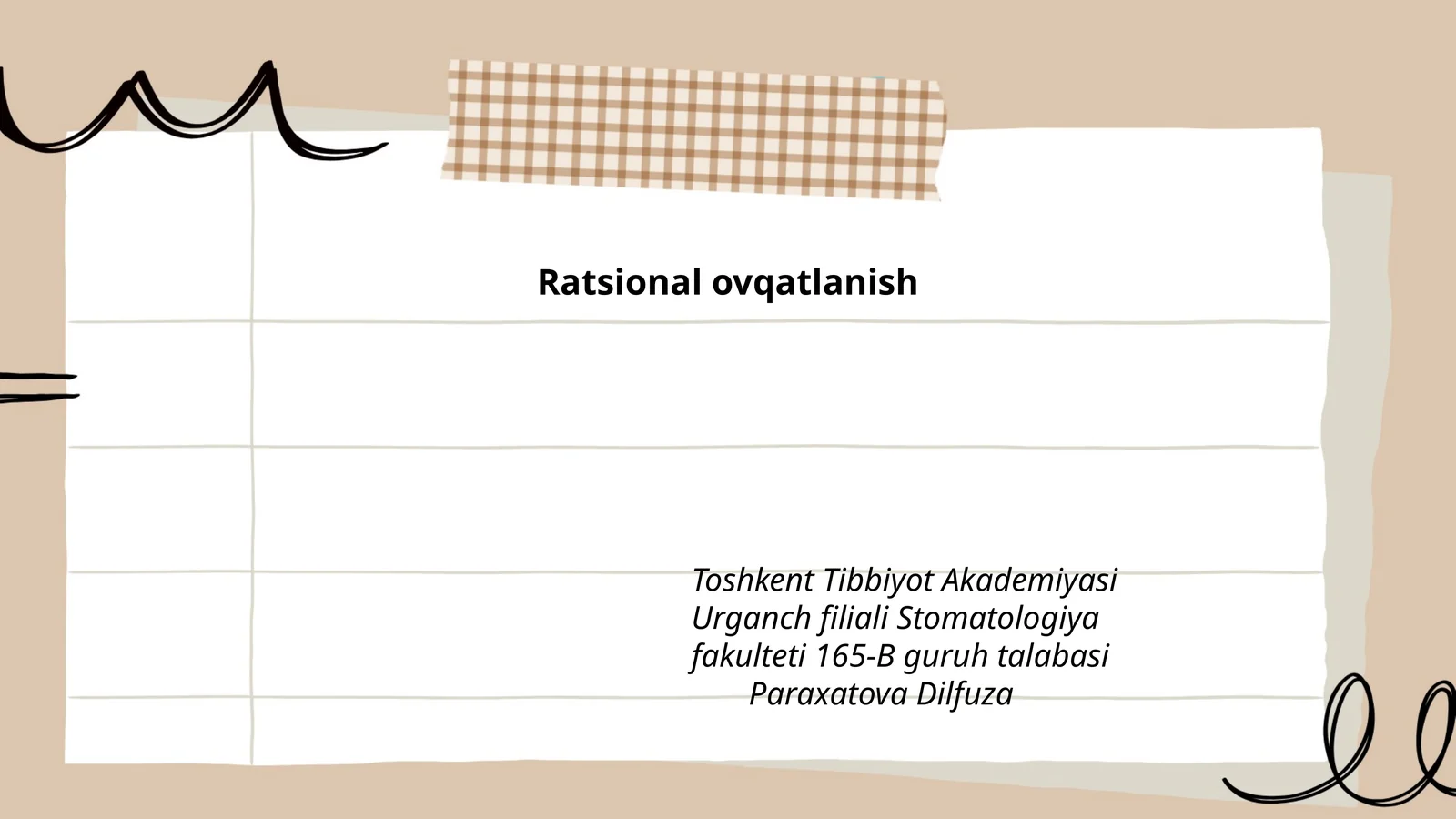 Ratsional ovqatlanish