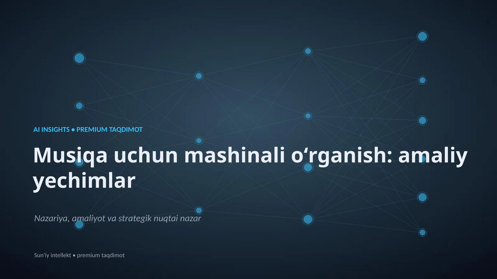 Musiqa uchun mashinali oʻrganish: amaliy yechimlar
