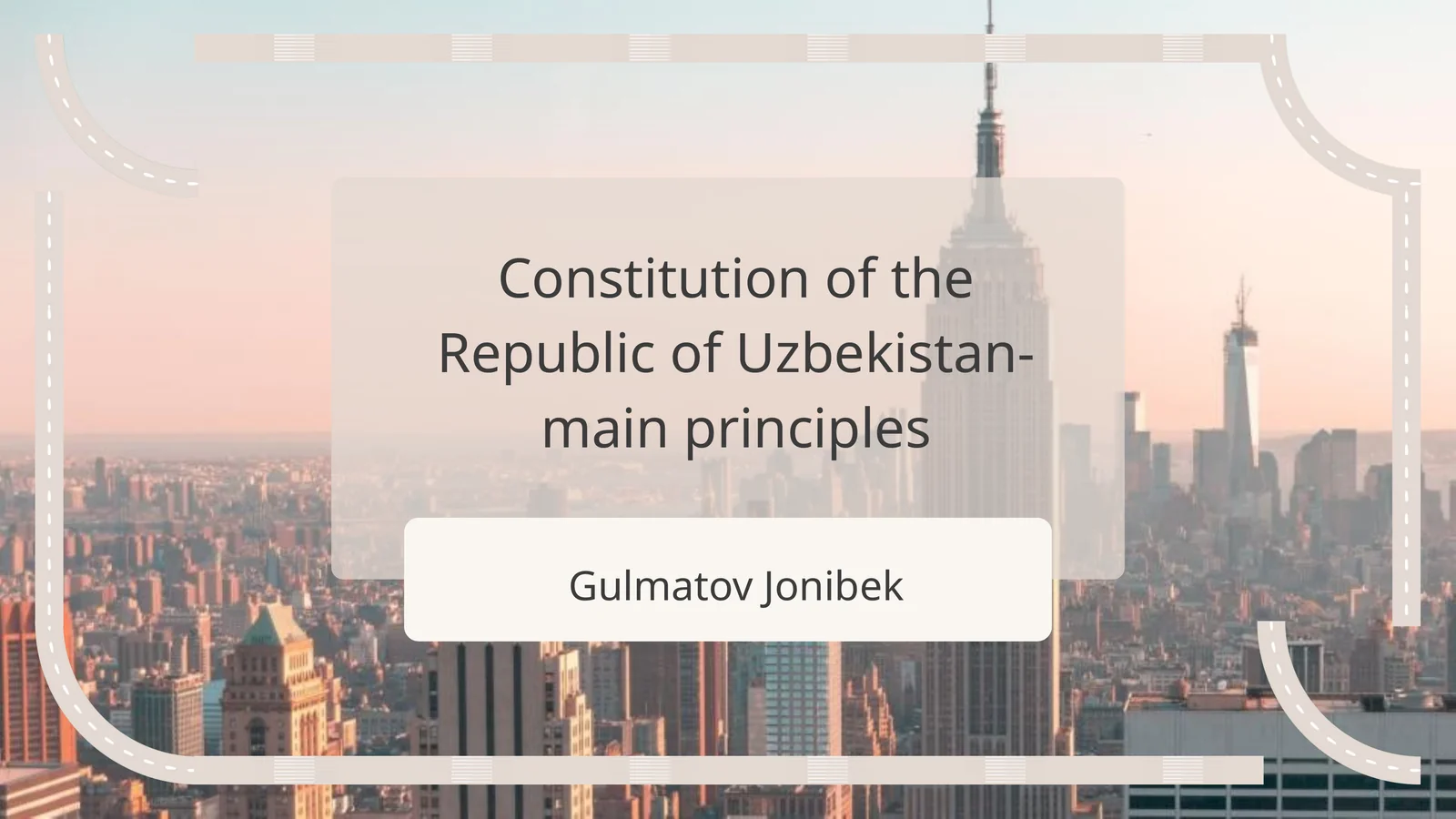 Constitution of the Republic of Uzbekistan-main principles