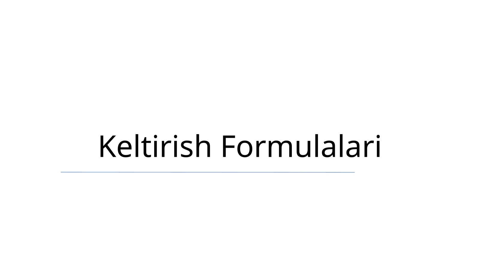 Keltirish Formulalari