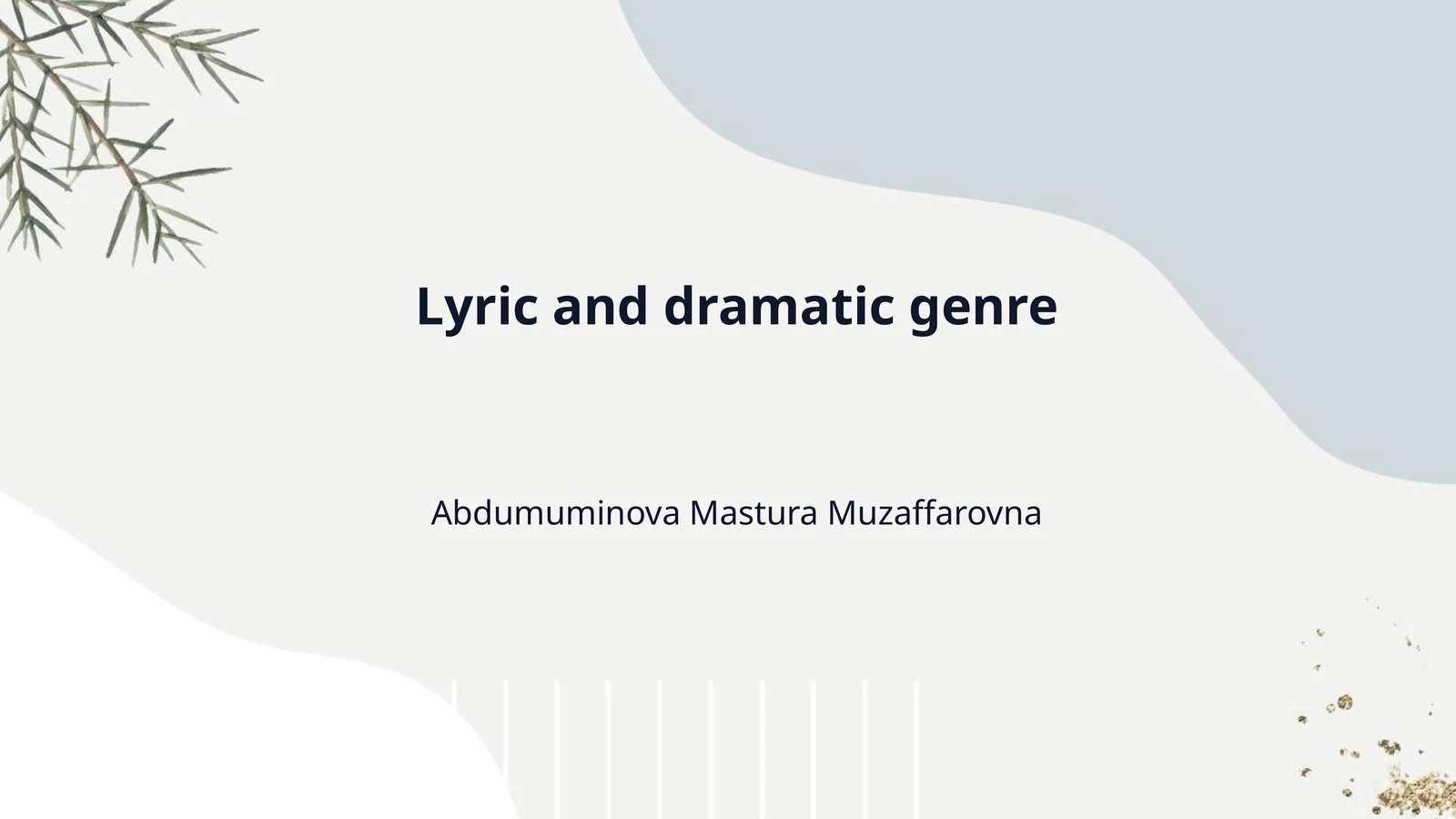 Lyric and dramatic genre